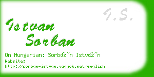 istvan sorban business card